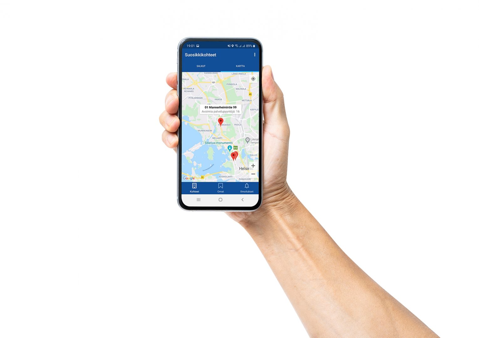 Granlund Manager is portable, showing where the sites of the property portfolio are located on a map, for instance.